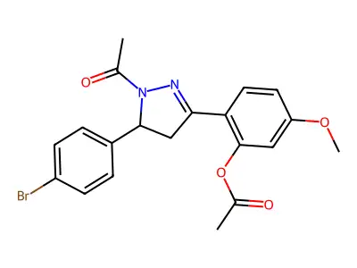[2-[2-Acetyl-3-(4-bromophenyl)-3,4-dihydropyrazol-5-yl]-5-methoxyphenyl] acetate structure