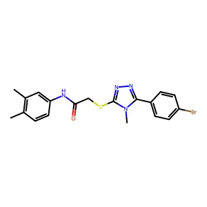 2-[[5-(4-bromophenyl)-4-methyl-1,2,4-triazol-3-yl]sulfanyl]-N-(3,4-dimethylphenyl)acetamide structure