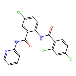 2,4-dichloro-N-[4-chloro-2-(pyridin-2-ylcarbamoyl)phenyl]benzamide structure
