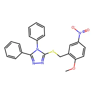 3-[(2-Methoxy-5-nitrophenyl)methylsulfanyl]-4,5-diphenyl-1,2,4-triazole structure