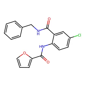 N-[2-(benzylcarbamoyl)-4-chlorophenyl]furan-2-carboxamide structure