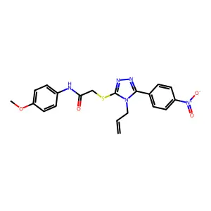 N-(4-methoxyphenyl)-2-[[5-(4-nitrophenyl)-4-prop-2-enyl-1,2,4-triazol-3-yl]sulfanyl]acetamide structure