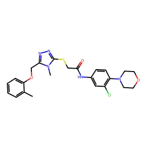 N-(3-chloro-4-morpholin-4-ylphenyl)-2-[[4-methyl-5-[(2-methylphenoxy)methyl]-1,2,4-triazol-3-yl]sulfanyl]acetamide structure