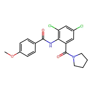 N-[2,4-dichloro-6-(pyrrolidine-1-carbonyl)phenyl]-4-methoxybenzamide structure