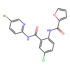 N-(2-{[(5-bromo-2-pyridinyl)amino]carbonyl}-4-chlorophenyl)-2-furamide structure