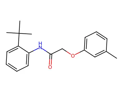 N-(2-tert-butylphenyl)-2-(3-methylphenoxy)acetamide structure