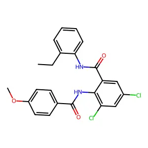 3,5-dichloro-N-(2-ethylphenyl)-2-[(4-methoxybenzoyl)amino]benzamide structure