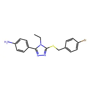 4-[5-[(4-Bromophenyl)methylsulfanyl]-4-ethyl-1,2,4-triazol-3-yl]aniline structure