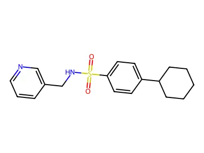 [(4-Cyclohexylphenyl)sulfonyl](3-pyridylmethyl)amine structure