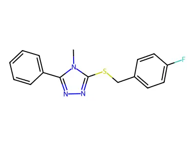 3-[(4-fluorobenzyl)sulfanyl]-4-methyl-5-phenyl-4H-1,2,4-triazole structure