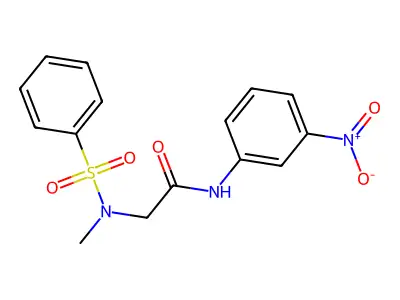 2-[benzenesulfonyl(methyl)amino]-N-(3-nitrophenyl)acetamide structure