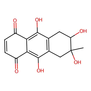 2,3,5,8-Tetrahydroxy-2-methyl-1,2,3,4-tetrahydro-9,10-anthracenedione structure