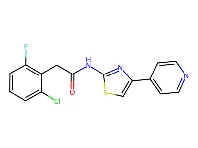 2-(2-chloro-6-fluorophenyl)-N-(4-(pyridin-4-yl)thiazol-2-yl)acetamide structure