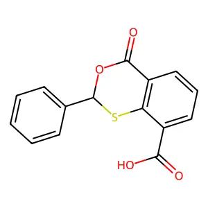 4-Oxo-2-phenyl-3,1-benzoxathiine-8-carboxylic acid structure