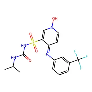 1-[1-hydroxy-4-[3-(trifluoromethyl)phenyl]iminopyridin-3-yl]sulfonyl-3-propan-2-ylurea structure