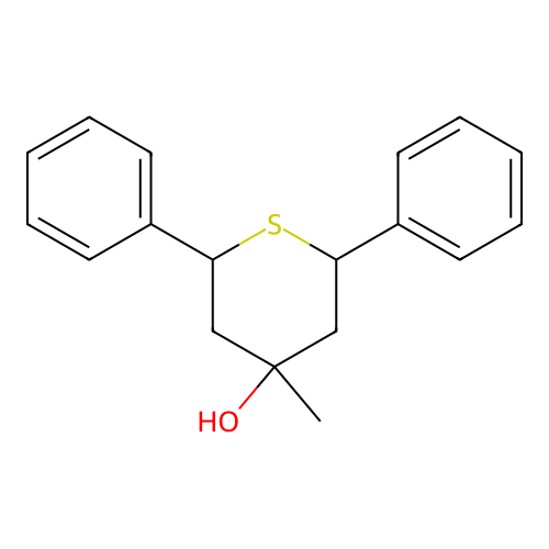4-Methyl-2,6-diphenylthian-4-ol structure