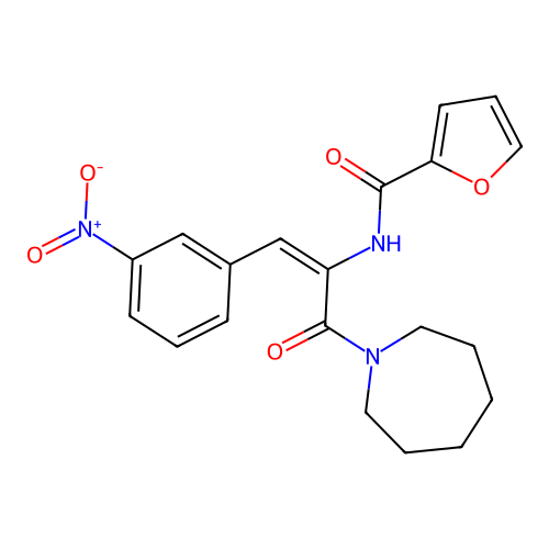 N-[1-(1-azepanylcarbonyl)-2-(3-nitrophenyl)vinyl]-2-furamide structure