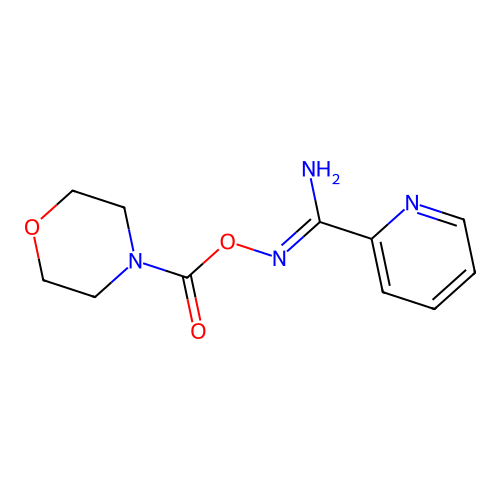 N'-[(morpholin-4-ylcarbonyl)oxy]pyridine-2-carboximidamide structure