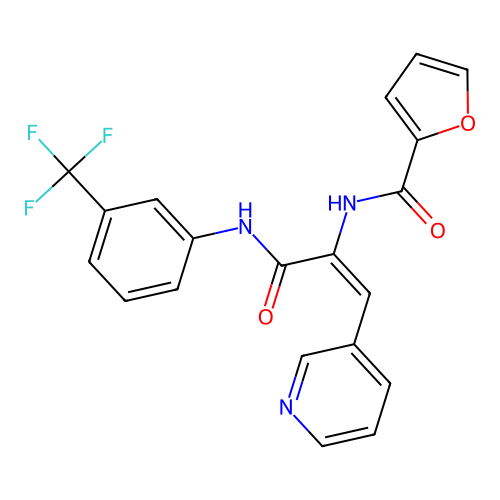 N-[2-(3-pyridinyl)-1-({[3-(trifluoromethyl)phenyl]amino}carbonyl)vinyl]-2-furamide structure