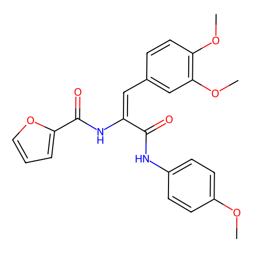 N-(2-(3,4-dimethoxyphenyl)-1-{[(4-methoxyphenyl)amino]carbonyl}vinyl)-2-furamide structure
