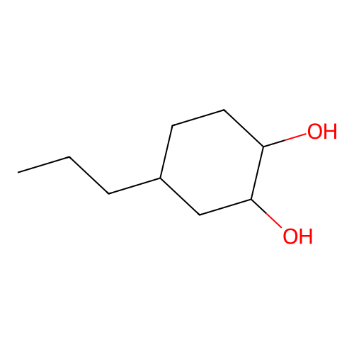 4-n-Propylcyclohexane-1,2-diol structure
