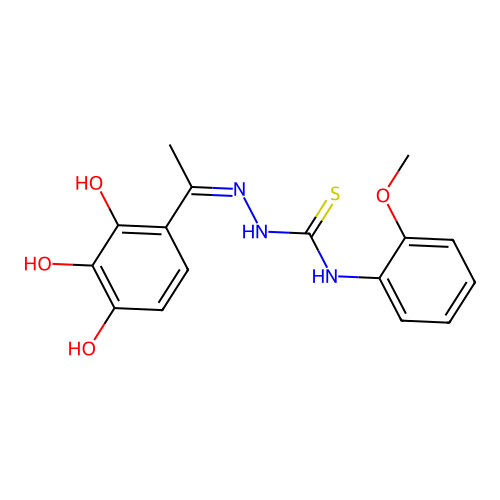 1-(2-Methoxyphenyl)-3-[1-(2,3,4-trihydroxyphenyl)ethylideneamino]thiourea structure