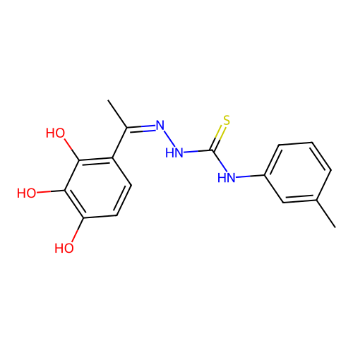 1-(3-Methylphenyl)-3-[1-(2,3,4-trihydroxyphenyl)ethylideneamino]thiourea structure