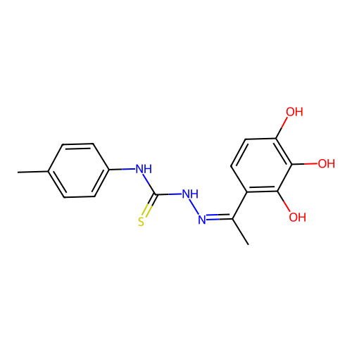 1-(4-Methylphenyl)-3-[1-(2,3,4-trihydroxyphenyl)ethylideneamino]thiourea structure