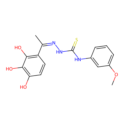 1-(3-Methoxyphenyl)-3-[1-(2,3,4-trihydroxyphenyl)ethylideneamino]thiourea structure