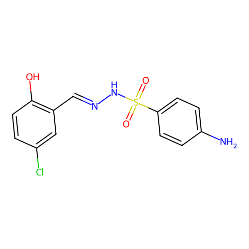 4-amino-N-[(5-chloro-2-hydroxyphenyl)methylideneamino]benzenesulfonamide structure