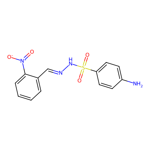 4-amino-N-[(E)-(2-nitrophenyl)methylideneamino]benzenesulfonamide structure