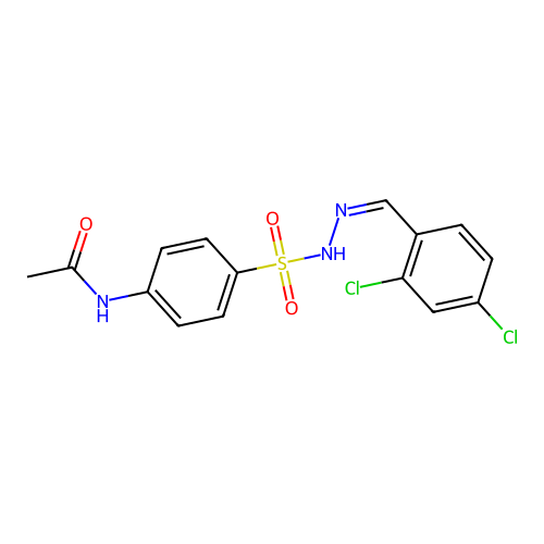 N-[4-[[(Z)-(2,4-dichlorophenyl)methylideneamino]sulfamoyl]phenyl]acetamide structure