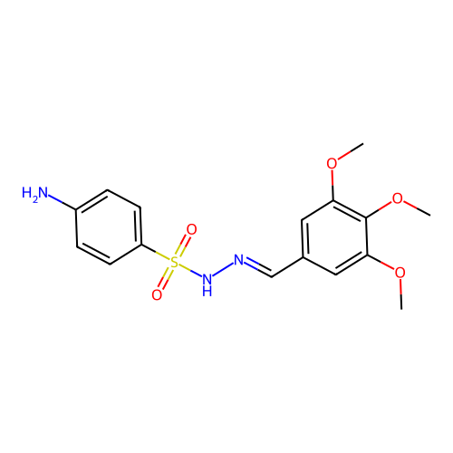 4-amino-N-[(3,4,5-trimethoxyphenyl)methylideneamino]benzenesulfonamide structure