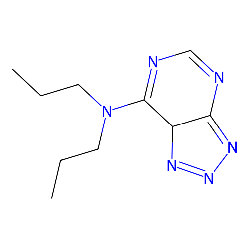 N,N-Dipropyl-3,5,7,8,9-pentazabicyclo[4.3.0]nona-2,4,6,8-tetraen-2-amine structure