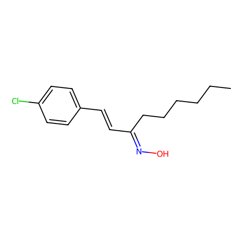 (NE)-N-[(E)-1-(4-chlorophenyl)non-1-en-3-ylidene]hydroxylamine structure