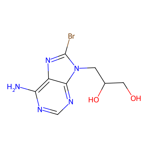 8-Bromo-9-(2,3-dihydroxypropyl)-9H-adenine structure