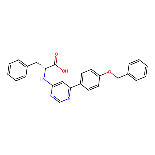 (2R)-3-phenyl-2-[[6-(4-phenylmethoxyphenyl)pyrimidin-4-yl]amino]propanoic Acid structure