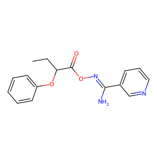 N'-[(2-phenoxybutanoyl)oxy]pyridine-3-carboximidamide structure