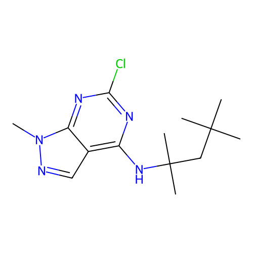 6-chloro-1-methyl-n-(2,4,4-trimethylpentan-2-yl)-1h-pyrazolo[3,4-d]pyrimidin-4-amine structure