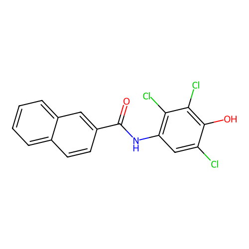 N-(2,3,5-trichloro-4-hydroxyphenyl)naphthalene-2-carboxamide structure