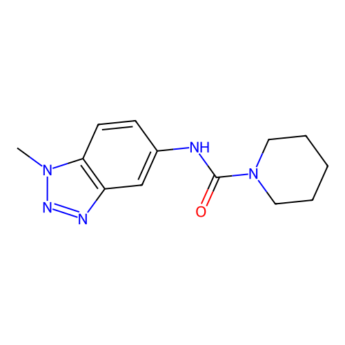 N-(1-methyl-1H-benzotriazol-5-yl)piperidine-1-carboxamide structure