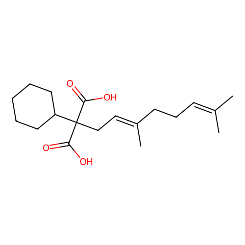 2-Cyclohexyl-2-geranylmalonic acid structure