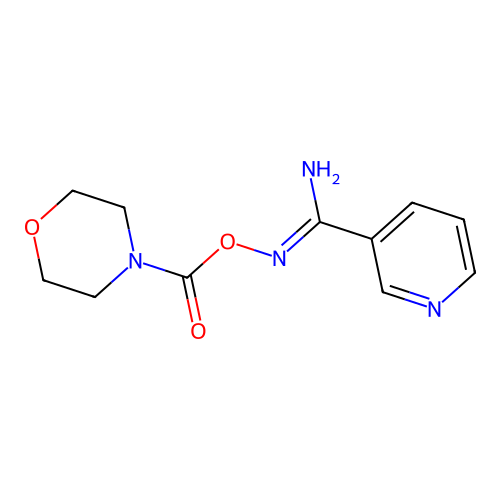 N'-[(morpholin-4-ylcarbonyl)oxy]pyridine-3-carboximidamide structure