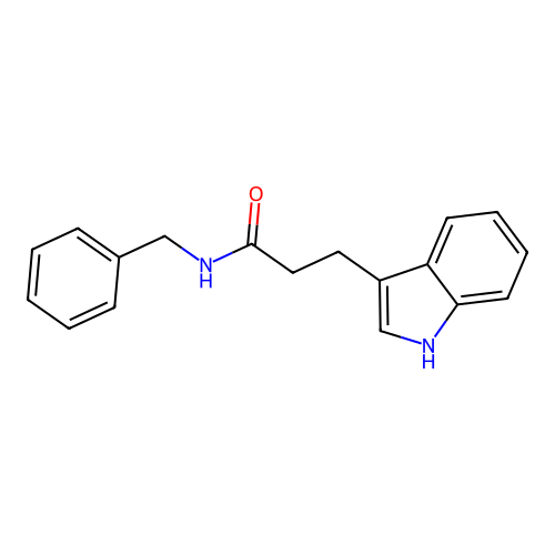 N-benzyl-3-(1H-indol-3-yl)propanamide structure