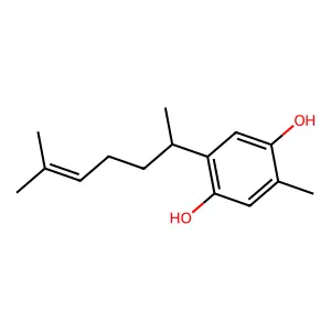 (R)-2-(1,5-Dimethyl-4-hexenyl)-5-methyl-1,4-benzenediol structure