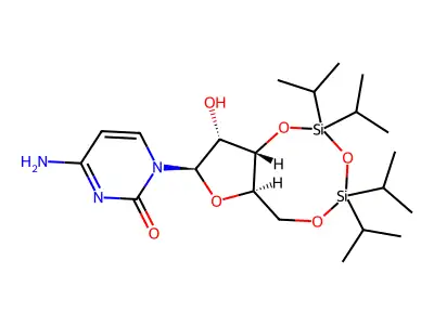 (+)-3',5'-o-(1,1,3,3-tetraisopropyl-1,3-disiloxanediyl)cytidine structure