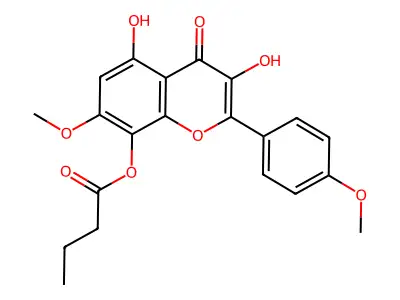 3,5-Dihydroxy-7-methoxy-2-(4-methoxyphenyl)-4-oxo-4H-1-benzopyran-8-yl butyrate structure