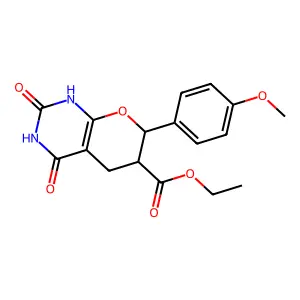 ethyl 7-(4-methoxyphenyl)-2,4-dioxo-1,5,6,7-tetrahydropyrano structure