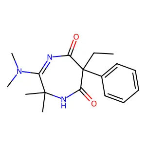 1H-1,4-Diazepine-5,7(2H,6H)-dione, 3-(dimethylamino)-6-ethyl-2,2-dimethyl-6-phenyl- structure