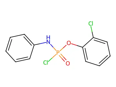 N-[chloro-(2-chlorophenoxy)phosphoryl]aniline structure